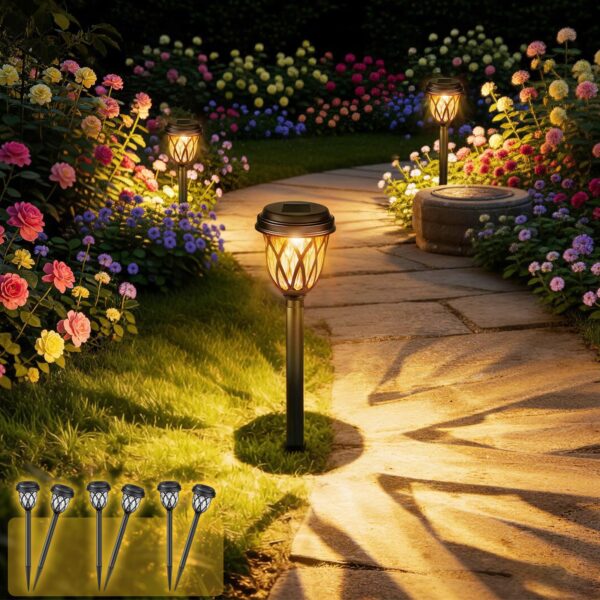 6er-Set SCNNC Solar Gartenleuchten Stehend – Wasserdicht IP44 für Garten & Terrasse