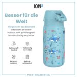 ion8 Kinder Trinkflasche 400ml Edelstahl – Auslaufsicher mit Einhandöffnung – Bild 5