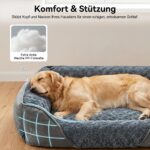 JOEJOY Hundebett XL 89x63cm – Orthopädisches Hundebett mit Rosensamt & Wildlederplüsch – Bild 2