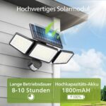 Philips Solar-Wandfluter 1200 Lumen mit PIR-Bewegungsmelder & 3 Köpfe – IP65 Sicherheitsleuchte (2er Set) – Bild 6