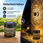 Taechalingo 2er-Set Mandala Solar Wandleuchten – Wasserdichte LED Gartenlampen für Aussen – Bild 4