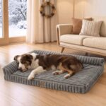 COZY KISS Orthopädisches Hundesofa 112x81cm mit L-Design – Gelenkschutz für grosse Hunde