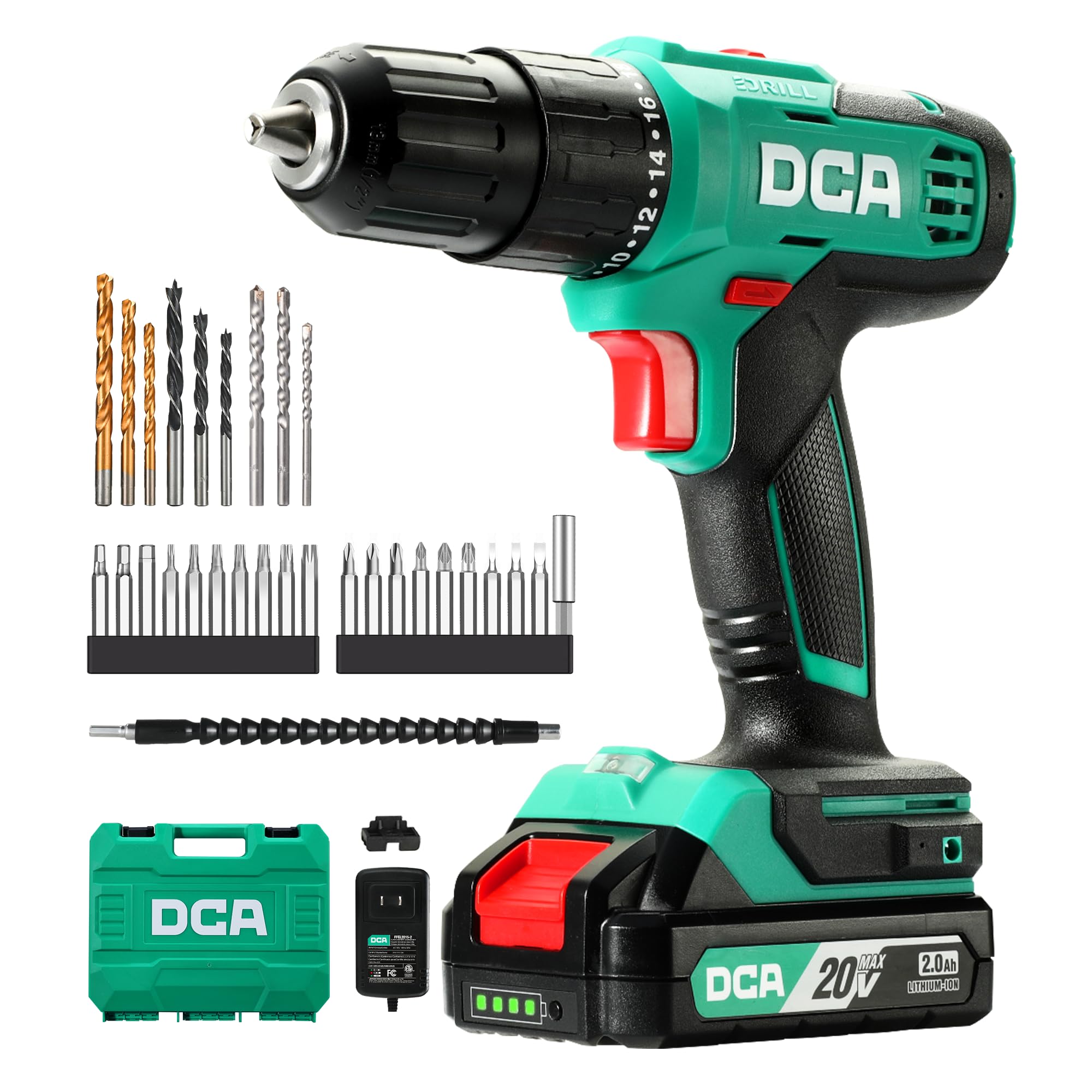 DCA 20V Akku-Schlagbohrschrauber 40 Nm – Profi-Bohrmaschine mit 22500 Schlägen/min