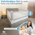EVOLUCENT Bettgitter 200cm – Rausfallschutz ohne Verschrauben für Boxspringbett & Elternbett – Bild 8