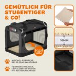 CADOCA® Hundebox XXXL 101x70x70cm – Faltbare Transportbox mit Stahlrahmen für grosse Hunde – Bild 7
