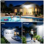 GEARLITE 4er Set Solarlampen mit Bewegungsmelder – 3500 LM LED Wandfluter IP65 für Garten & Garage – Bild 2