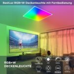 BestLuz LED Deckenleuchte 42x42 cm, 24W RGBW – Dimmbar mit Fernbedienung & Backlight – Bild 2