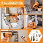 SEEKONE Heissluftpistole 2000W mit Keramik-Heizkern – 60-600°C variable Temperaturregelung & 7er Zubehör-Set – Bild 7