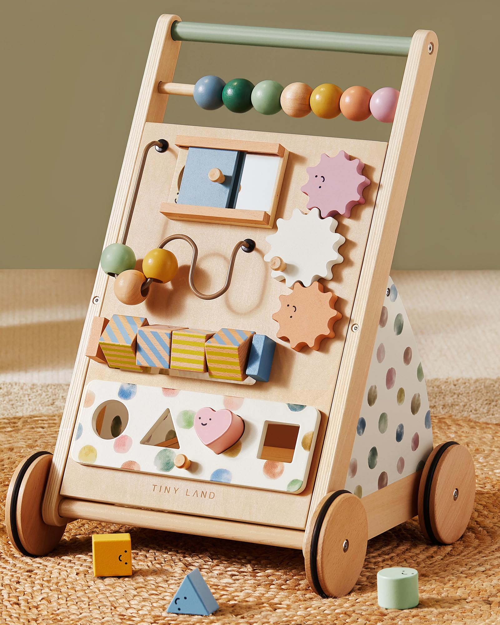 Tiny Land Lauflernwagen Holz – Laufhilfe mit Bremse & Geschwindigkeitskontrolle ab 1 Jahr