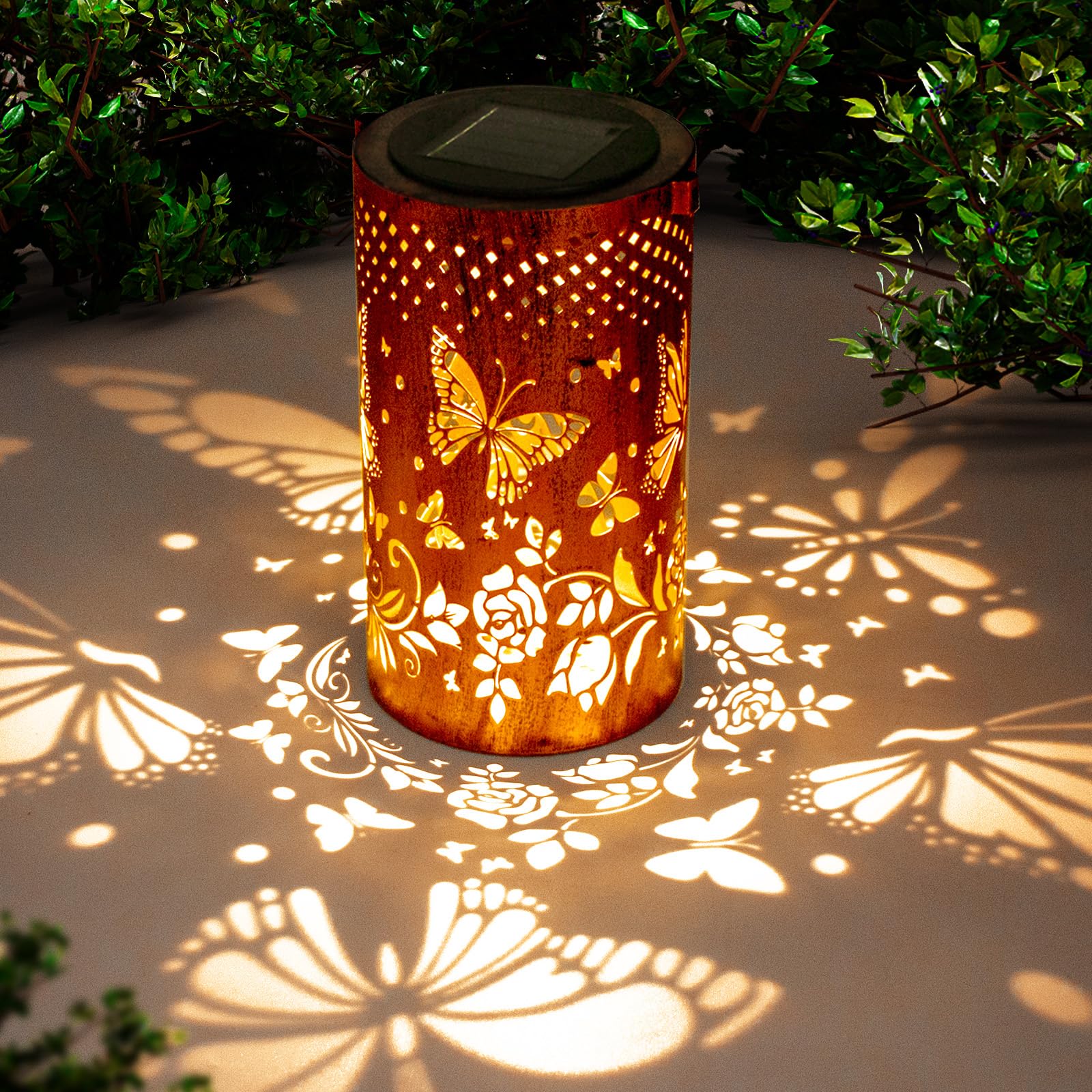 GANDDOBE Solar-Hängelaterne mit Schmetterling-Design – Wetterfeste LED-Gartenleuchte für Balkon & Terrasse
