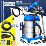 MASKO® Industriestaubsauger 2300W Nass-Trocken mit Push&Clean – Edelstahl Profi-Sauger – Bild 2