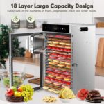 SUCISENI 800W Dörrautomat mit 18 Ablagen – Profi-Dehydrator mit Edelstahl & Touch-Control – Bild 5
