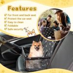 Flagest Hundeautositz für kleine Hunde bis 10 kg – Faltbar mit Sicherheitsgurt – Bild 3