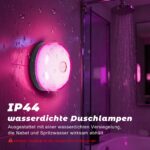 2er Set Rinfency Duschlampe IP44 – 16 Farben LED mit Akku & Fernbedienung für Badezimmer – Bild 3