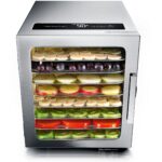 Arendo Edelstahl Dörrautomat 8-fach – 500 W Dehydrator mit Temperaturregler & 24h Timer