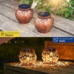 JOYCREATOR Solarlaterne 2er Set – IP65 Vintage LED Gartenleuchte Warmweiss für Aussen – Bild 3