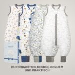 MIKAFEN Baby Schlafsack mit Füssen 2,5 Tog, Grösse 70 cm – Baumwolle für 6–18 Monate – Bild 8