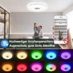 YRHome 36W LED Deckenleuchte mit Sternenhimmel, RGB Farbwechsel & Bluetooth Lautsprecher – Bild 3