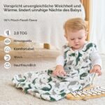 Unnivoll Babyschlafsack 2,0 Tog 78cm (6–12 Monate) – 2er Pack Winterschlafsack für Neugeborene – Bild 2
