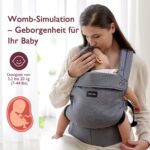Momcozy Babytrage 100% Baumwolle – Ergonomische M-Position ab Geburt bis 20 kg – Bild 2