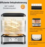 Nictemaw Dörrautomat Edelstahl mit 8 Tabletts – Dehydrator 400W, 35-70°C für Obst & Fleisch – Bild 5