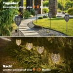 JOYCREATOR 2er Set Metall Solarleuchten – IP65 Orientalische Gartenleuchte Warmweiss für Aussen – Bild 5