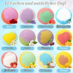 HUADUOO Badebomben Set mit Schmuck – 12 natürliche Badekugeln für Kinder ab 3 Jahren – Bild 4