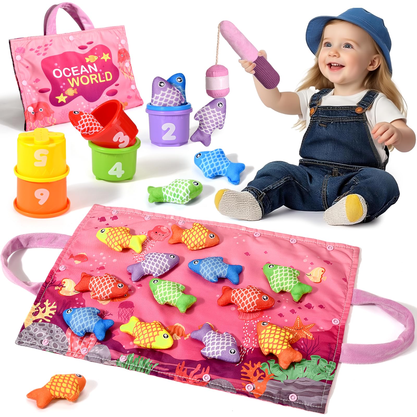 Tokiyis Angelspiel Rosa – Montessori Motorikspielzeug für Babys ab 1 Jahr