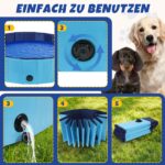 DASBET Faltbarer Hunde-Pool 120 cm Ø – PVC Planschbecken mit rutschfestem Boden für Hunde & Welpen – Bild 6