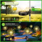 4er-Pack Ddlisu Solarleuchten mit 120 LEDs & 8 Modi – Starburst Gartenbeleuchtung wasserdicht – Bild 3