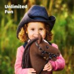 BEJOY Steckenpferd 70 cm mit Plüschmähne – Holzpferd zum Reiten für Kinder – Bild 2