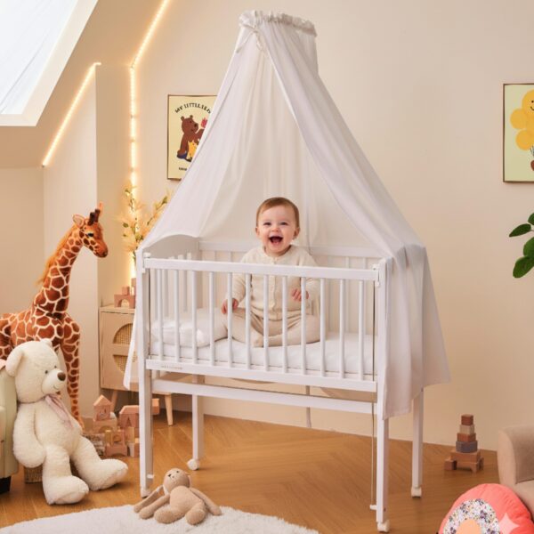ALAVYA HOME® Betthimmel 150x240 cm mit Himmelstange – Bio-Baumwolle GOTS-zertifiziert