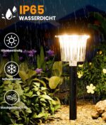 BITPOTT Solar Wegeleuchten 6er Set – 42,9 lm LED Gartenbeleuchtung IP65 wasserdicht – Bild 3