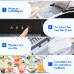 HOMCOM Eiswürfelmaschine 12 kg/24h – Selbstreinigender Ice Maker mit LCD-Display für Küche & Camping – Bild 6
