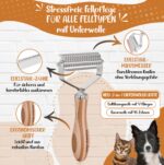 Golden Pets Unterwollbürste 2in1 – Profi-Fellbürste für Hunde & Katzen | Entfilzung & Unterwolle – Bild 3