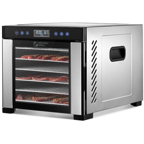 Magic Mill Gewerblicher Dörrautomat mit 7 Edelstahl-Schalen – Profi-Dörrer für Fleisch, Kräuter & Früchte