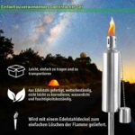 PEILU Edelstahl Gartenfackeln 6er Set – Höhenverstellbar 55-115cm für Garten & Events – Bild 3