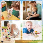 WEARXI Montessori Busy Board mit 15 LED & 9 Schaltern – Motorikspielzeug ab 1 Jahr – Bild 7