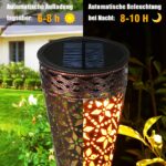 2er Set Metall Solarleuchten mit Rostoptik – Warmweiße LED Gartenbeleuchtung IP65 für Außen – Bild 2