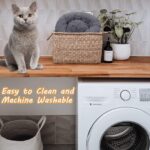 TOHDNC Rundes Haustierbett 60 cm – Flauschiges Plüsch Donut Katzenbett für Katzen & Hunde – Bild 4