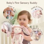 Moonkie Hase Schnuffeltuch mit Silikon Beissring – 3-in-1 Babyspielzeug ab 0+ Monaten – Bild 5