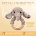Bärenfreunde Greifling mit Namen – Holzrassel & Beissring für Babys personalisiert – Bild 6