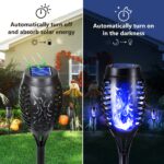 Geemoo Solar Gartenfackeln 6er Set – Blaue Flammeneffekt Solarleuchten IP65 für Aussen – Bild 2