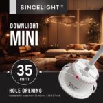 SINCELIGHT LED Mini Einbaustrahler 5er-Pack – IP65 Wasserdicht, 2700K Warmweiss für Schränke & Vitrinen – Bild 3