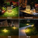 2er Set OUILA LED Solarlaterne – IP65 Wasserdicht Gartendeko für Balkon & Terrasse – Bild 7