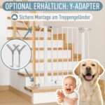 IB STYLE Berrin Treppenschutzgitter 75–85 cm – Klemmgitter ohne Bohren, Auto-Close & Safety-Button – Bild 7