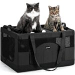 Pecute Katzentransportbox Faltbar mit Trennwand – Sicherer Transport bis 12 kg