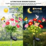 Qoosea Solar-Blumenleuchte mit Schmetterling – 2er Set Gartenleuchten IP65 – Bild 3
