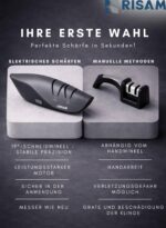 RISAM kitchen Elektrischer Messerschärfer – 2-Stufen Schleifsystem für alle Messertypen – Bild 7