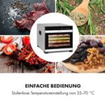 Klarstein Flavour Dry Dörrautomat – Professioneller Dehydrator mit 6 Gitterebenen & 360° Airflow – Bild 8